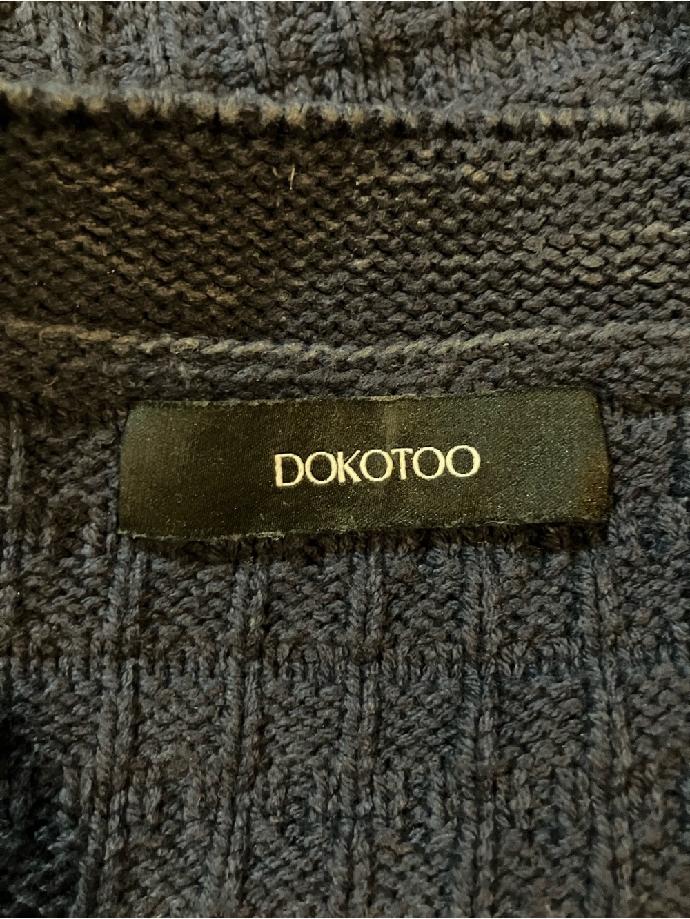 Dokotoo XL Navy Blue Waffle Knit Button Front Cardigan Sweater - Picture 7 of 9